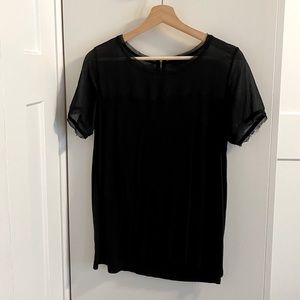 H&M Black Tee with Back Zipper